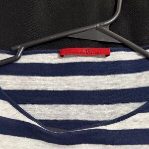 Carolina Herrera Blue and White Striped Tee
